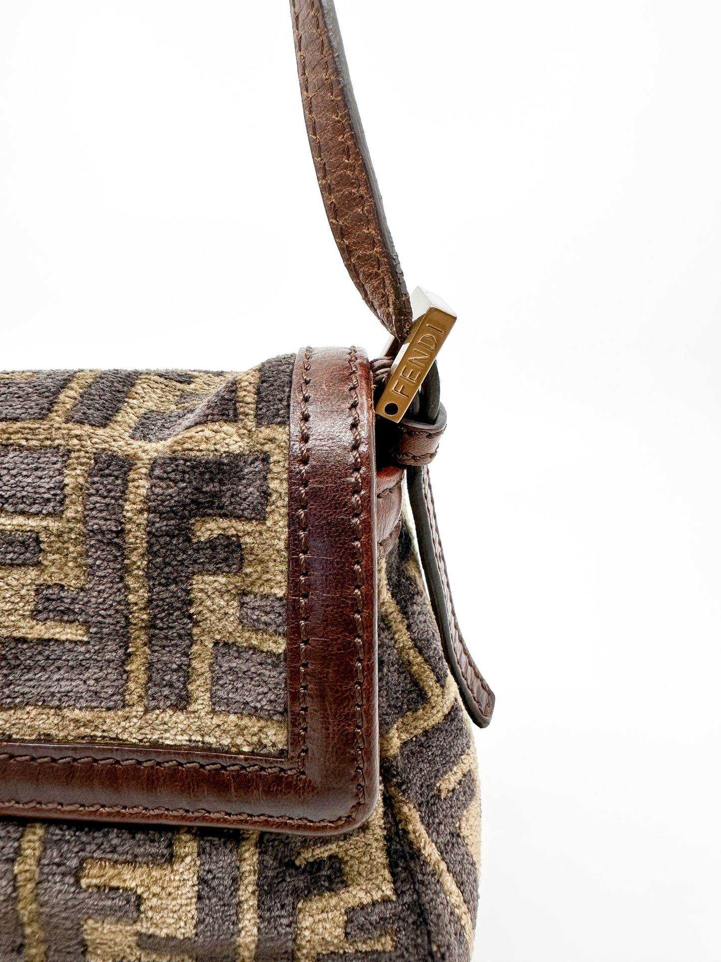 Fendi Mini Velvet in Brown Zucca