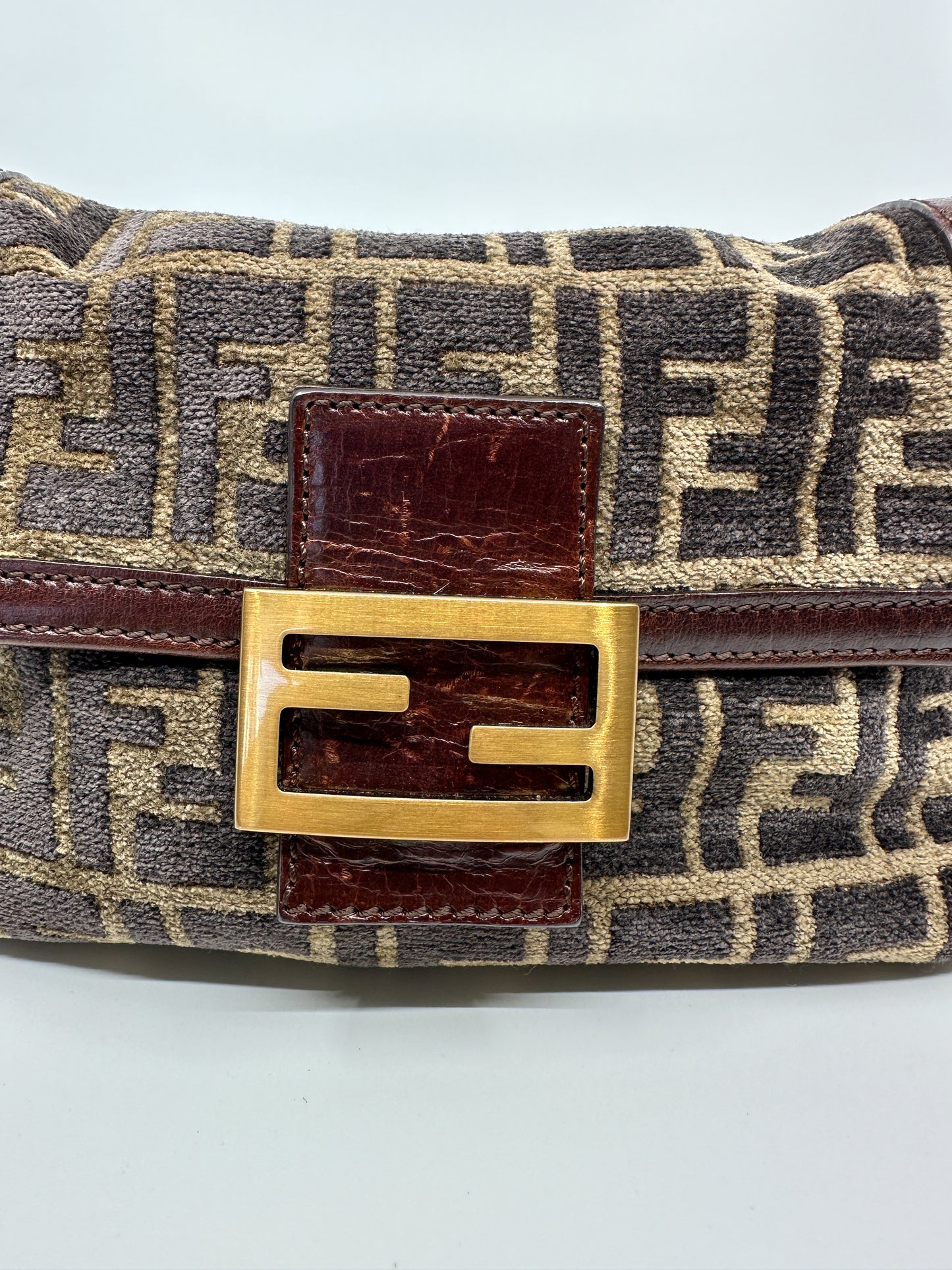 Fendi Mini Velvet in Brown Zucca