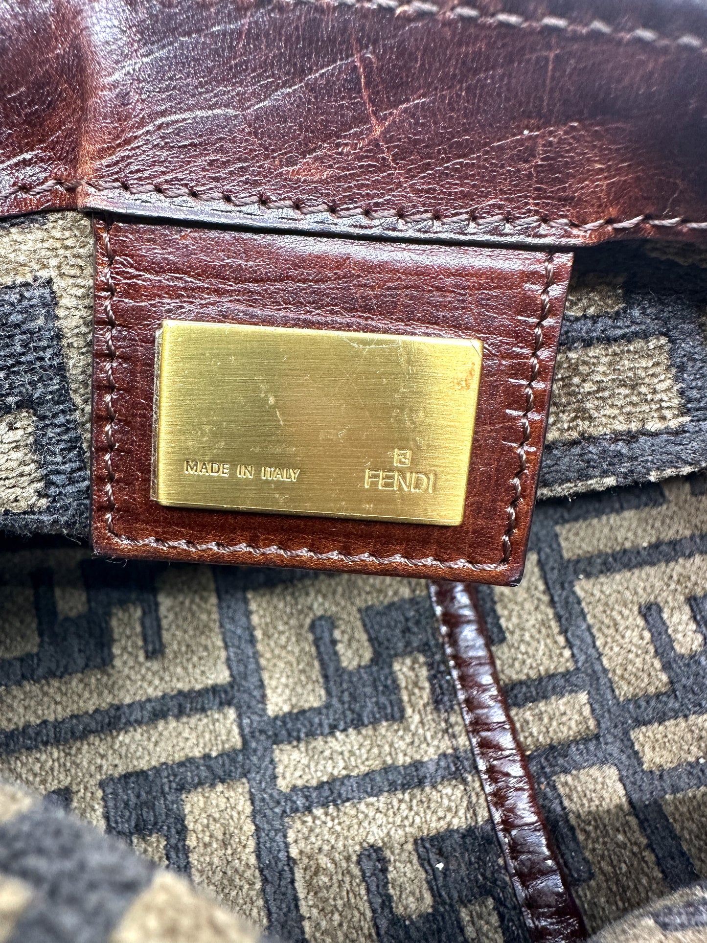 Fendi Mini Velvet in Brown Zucca