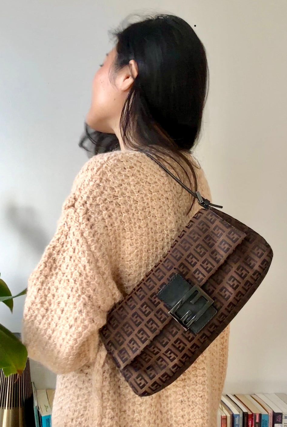 Fendi Mamma Baguette in Brown Zucchino