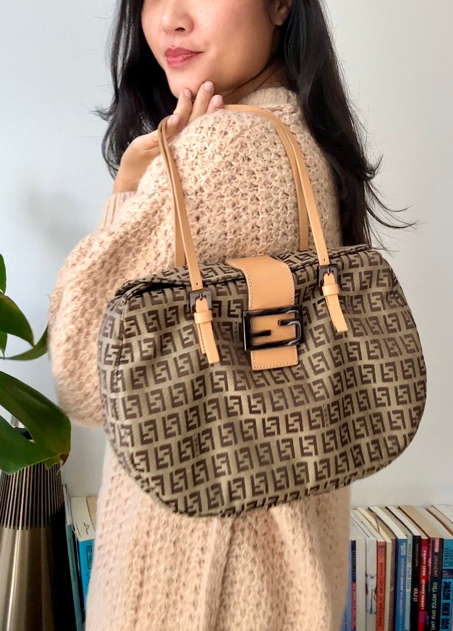 Fendi Zucchino Hobo Bag