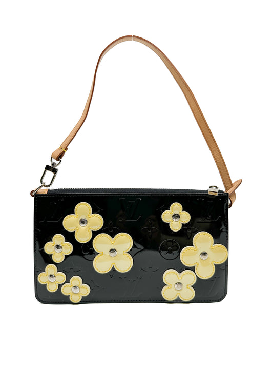 Louis Vuitton Pochette Lexington Flowers in Monogram Vernis Noir Black