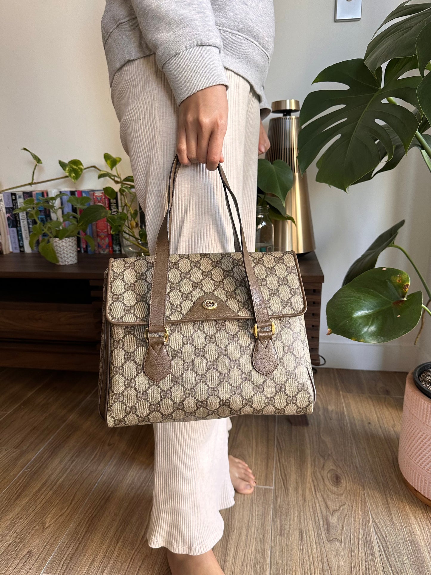 Vintage Gucci Monogram Top Handle Bag