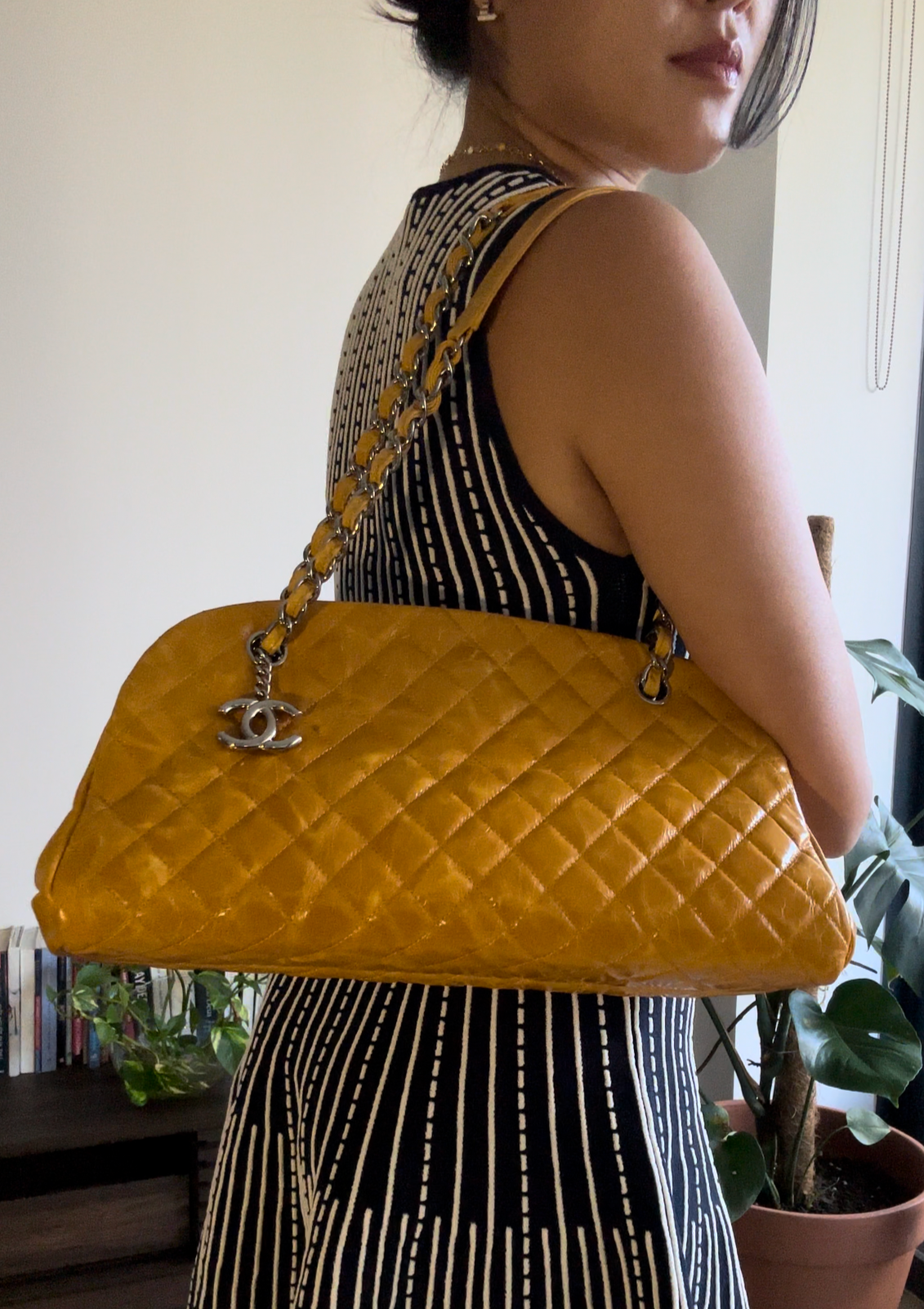 Rare Vintage Chanel Mademoiselle Miss Yellow