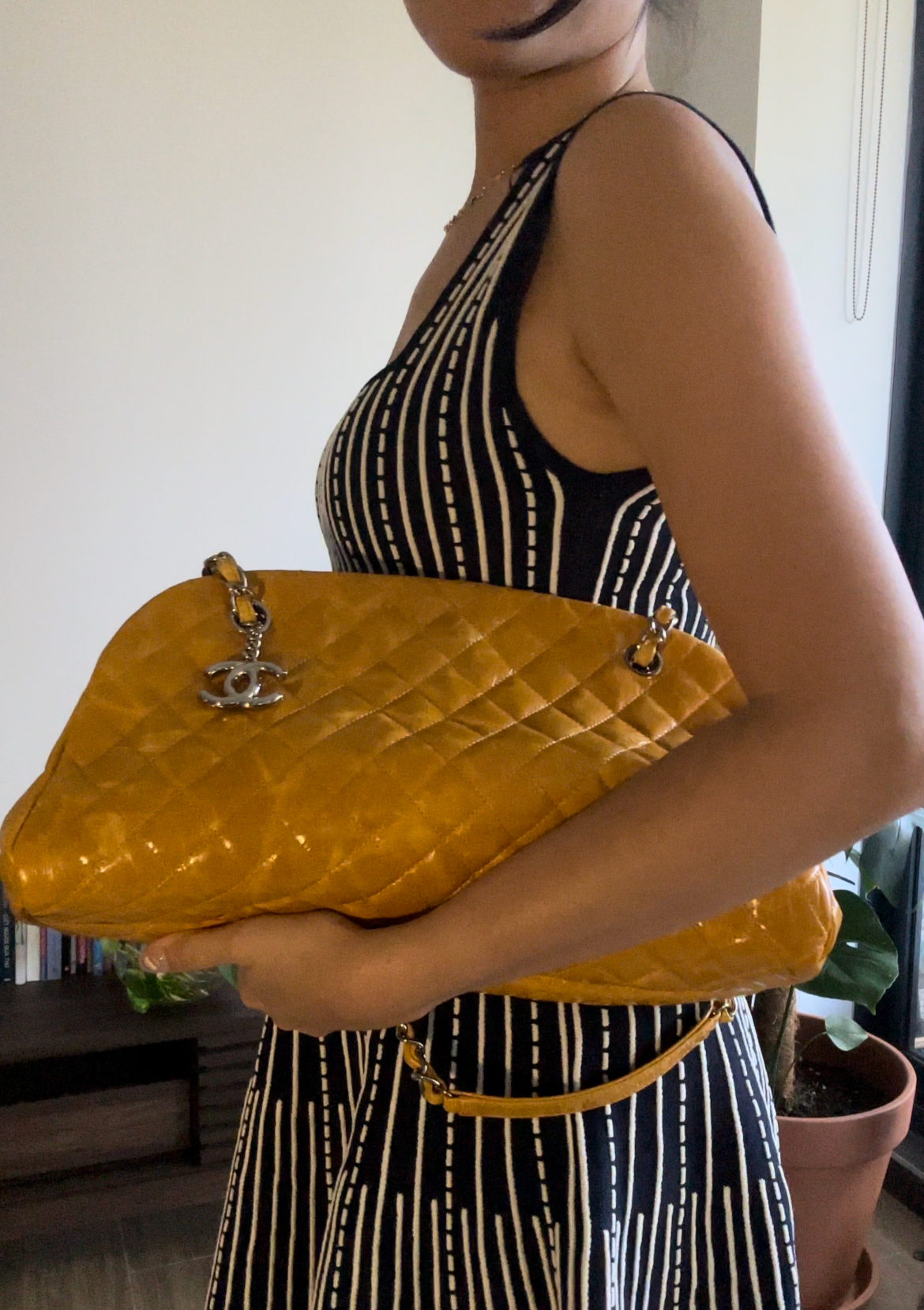 Rare Vintage Chanel Mademoiselle Miss Yellow