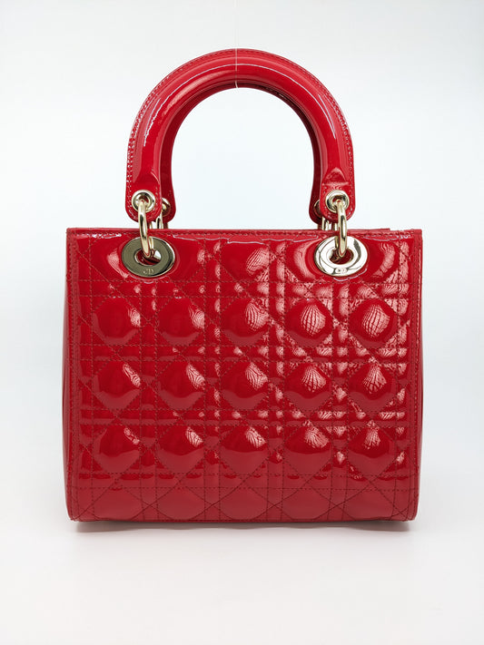 Dior Lady Medium Cherry Red SHW