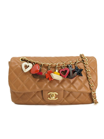 Chanel Single Flap Cruise Charms Caramel