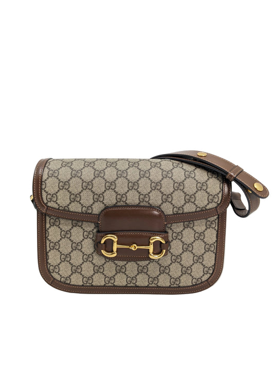 Gucci Horsebit 1955 Medium Brown Canvas