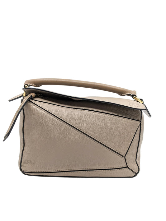 Loewe Small Sand Mink Puzzle Gold Hardware