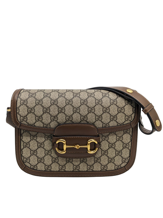 Full Box Gucci Horsebit 1955 Medium Brown Canvas