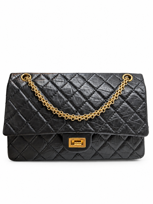 Chanel Reissue 226 Black Aged Calfskin Gold Hardware