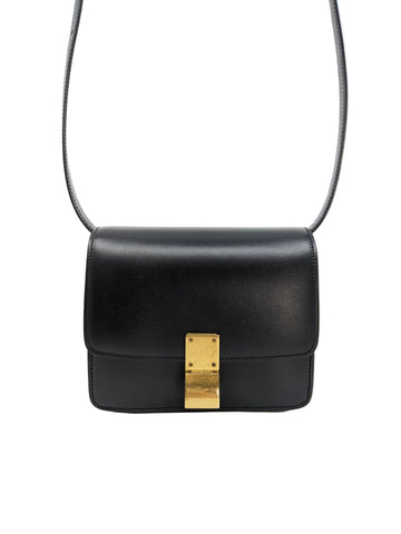 Classique Celine Mini Box Bag in Black Shiny Calfskin