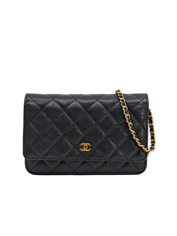Chanel Black Caviar WOC Gold Hardware