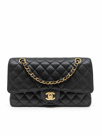 Full Box Like New Chanel CF Medium Black Caviar Gold Hardware
