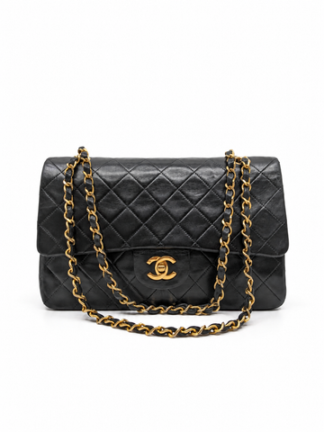 Vintage Chanel CF Medium Black Lambskin 24K Gold Hardware