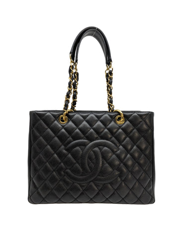 Vintage Chanel GST Black Caviar Gold Hardware