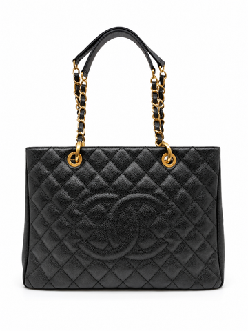Vintage Chanel GST Black Caviar Gold Hardware