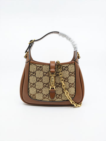 Brand New Full Box Gucci Mini Jackie 1961 Crystal Handbag I039