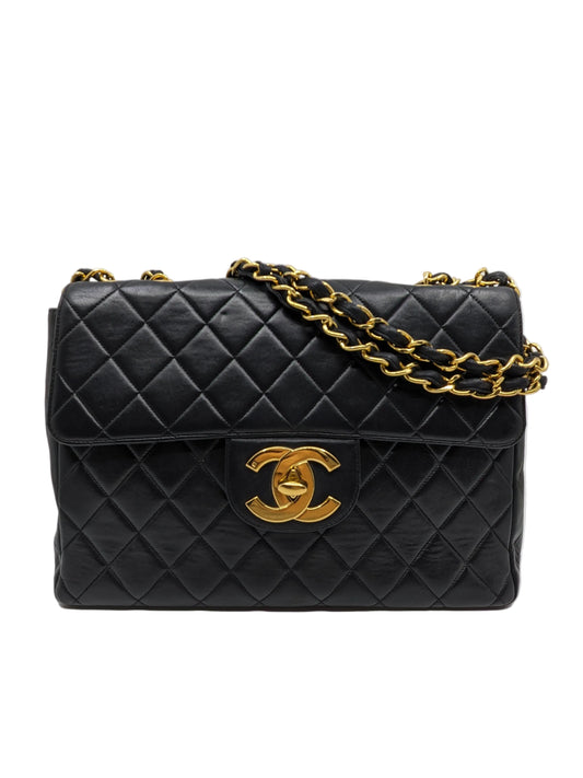 Vintage Chanel Jumbo Single Flap 24K Gold Hardware