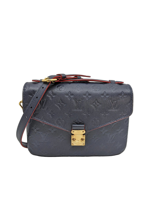 Louise Vuitton Pochette Metis Navy Empreinte Gold Hardware