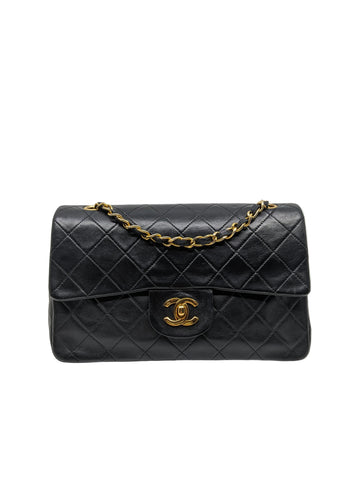Vintage Chanel Classic Double Flap Small Black Lambskin 24K Gold Hardware