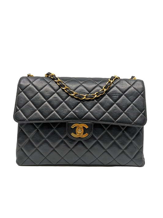 Rare Vintage Chanel Classic Flap Jumbo 24K Gold Hardware