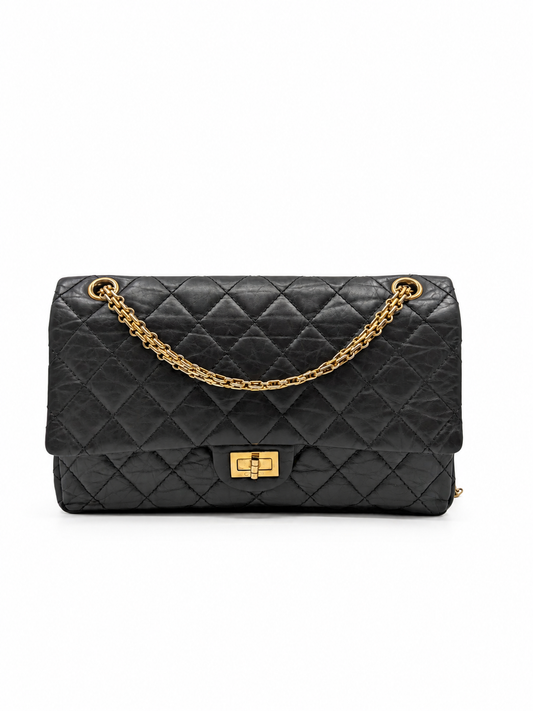 Chanel Reissue 226 Black Aged Calfskin Gold Hardware