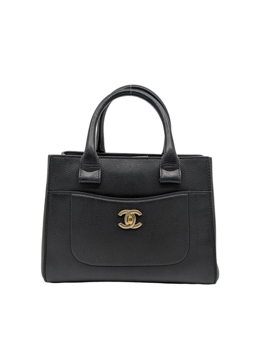Chanel Neo Executive Mini Tote in Black Grained Calfskin Leather