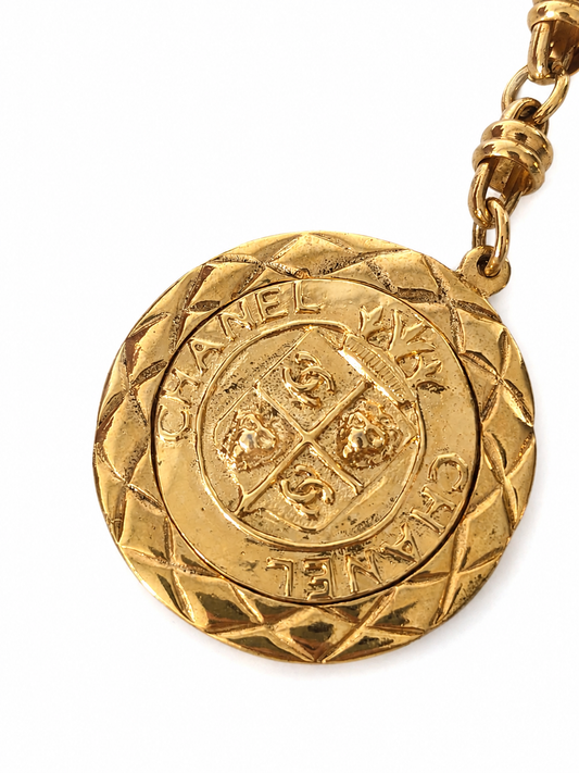 Vintage Chanel Matelasse Key Chain/ Bag Charm