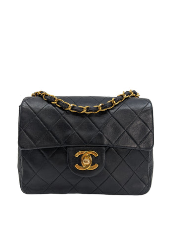 Rare Vintage Chanel Mini Square 24K Gold Hardware