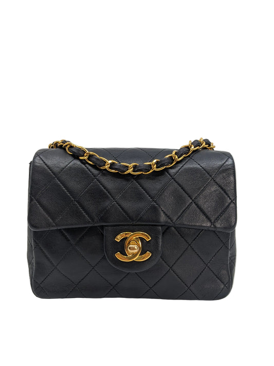 Rare Vintage Chanel Mini Square 24K Gold Hardware