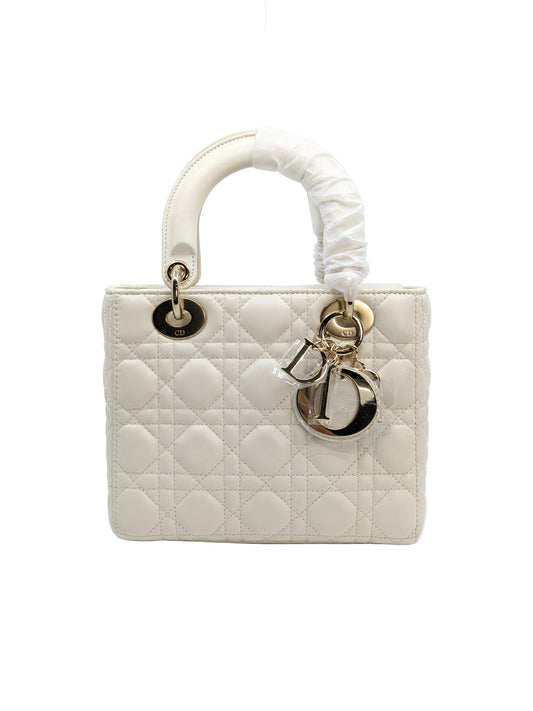 Lady Dior White Small Gold Hardware