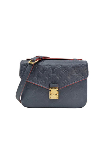 Louise Vuitton Pochette Metis Navy Empreinte Gold Hardware
