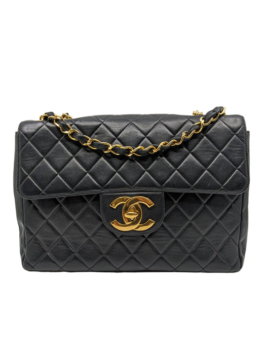Vintage Chanel Jumbo Single Flap 24K Gold Hardware