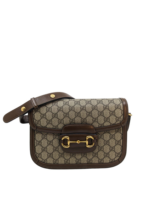 Full Box Gucci Horsebit 1955 Medium Brown Canvas