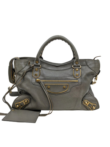 Balenciaga Medium City Dark Grey Gold Hardware