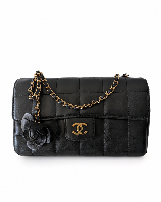Vintage Chanel Chocolate Bar Mini Rectangle Lambskin Gold Hardware