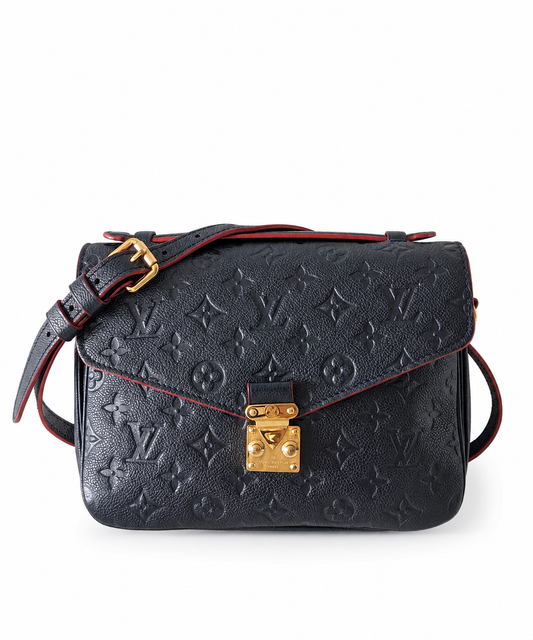 Louise Vuitton Pochette Metis Navy Empreinte Gold Hardware