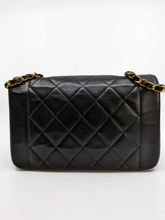 Vintage Chanel Black Small Diana 24K Gold Hardware