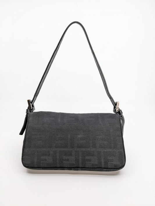 Vintage Fendi Baguette in Black Zucca