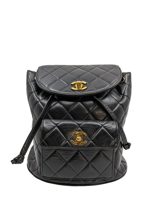 Rare Vintage Chanel Small Duma Backpack 24K Gold Hardware