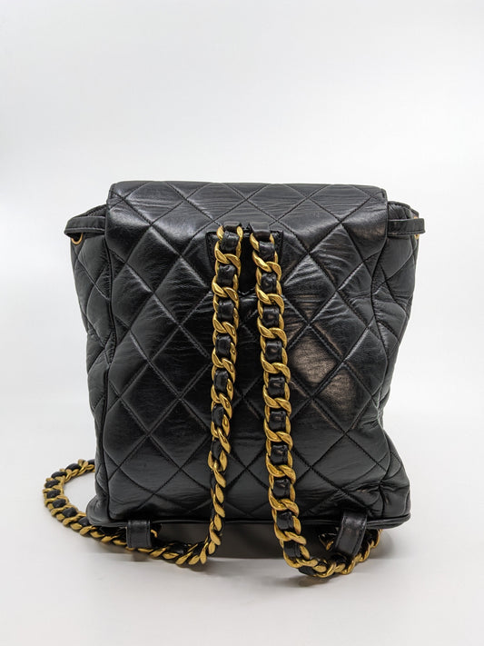 Rare Vintage Chanel Small Duma Backpack 24K Gold Hardware