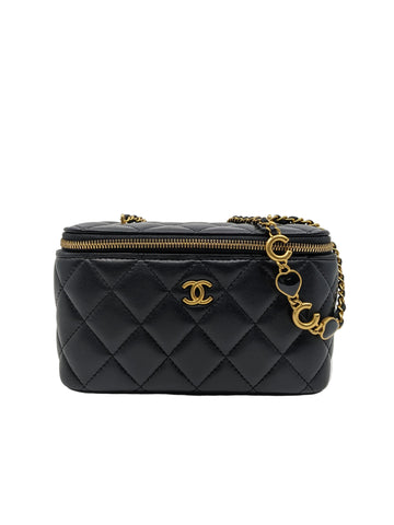 Chanel Vanity Limited CoCo Heart Chain Black Lambskin Gold Hardware