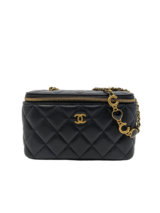 Chanel Vanity Limited CoCo Heart Chain Black Lambskin Gold Hardware